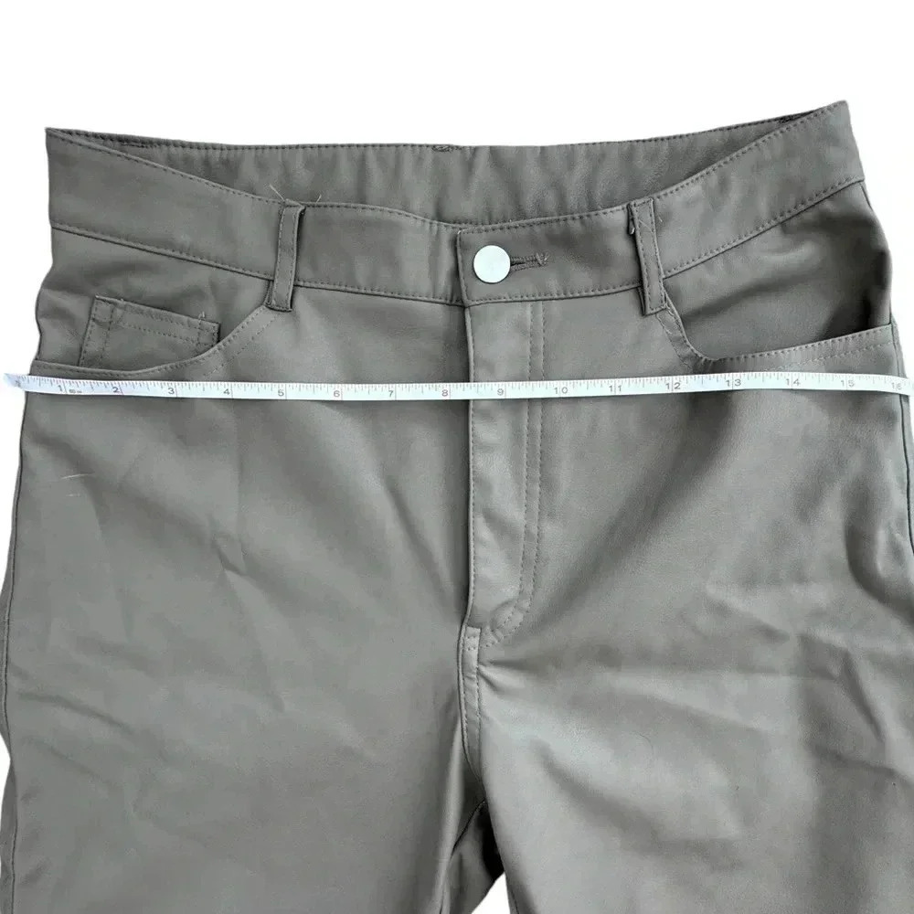 H&M High rise pants Faux leather ankle slim straight leg, Size 8 - Picture 8 of 9